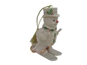 Lenox Christmas Ornament Fresh Powder Snowman 3.5" Happy Holly Days Gold Accent