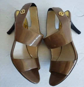 ⭐Michael Kors Women's Tan Patent Leather Strappy Heels Size 7.5M Nice!⭐ - Picture 1 of 7