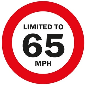 LIMITED TO 65MPH Vehicle speed restriction sticker VAN WAGON 120 x 120mm - Picture 1 of 4