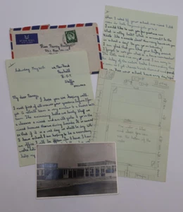 AIRMAIL personal letter 1959 ENGLAND to OREGON NANCY HENRY POOL SKETCH & PICTURE - Picture 1 of 7
