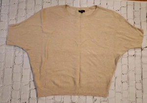 Quince Lightweight Cotton Cashmere Link Stitch Dolman Sweater Size L - Picture 1 of 10