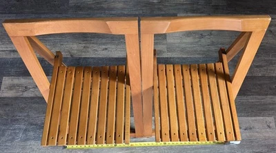 Mid Century Modern Folding Slat Wood Trieste Chairs Aldo Jacober Good Condition - Image 1 of 4