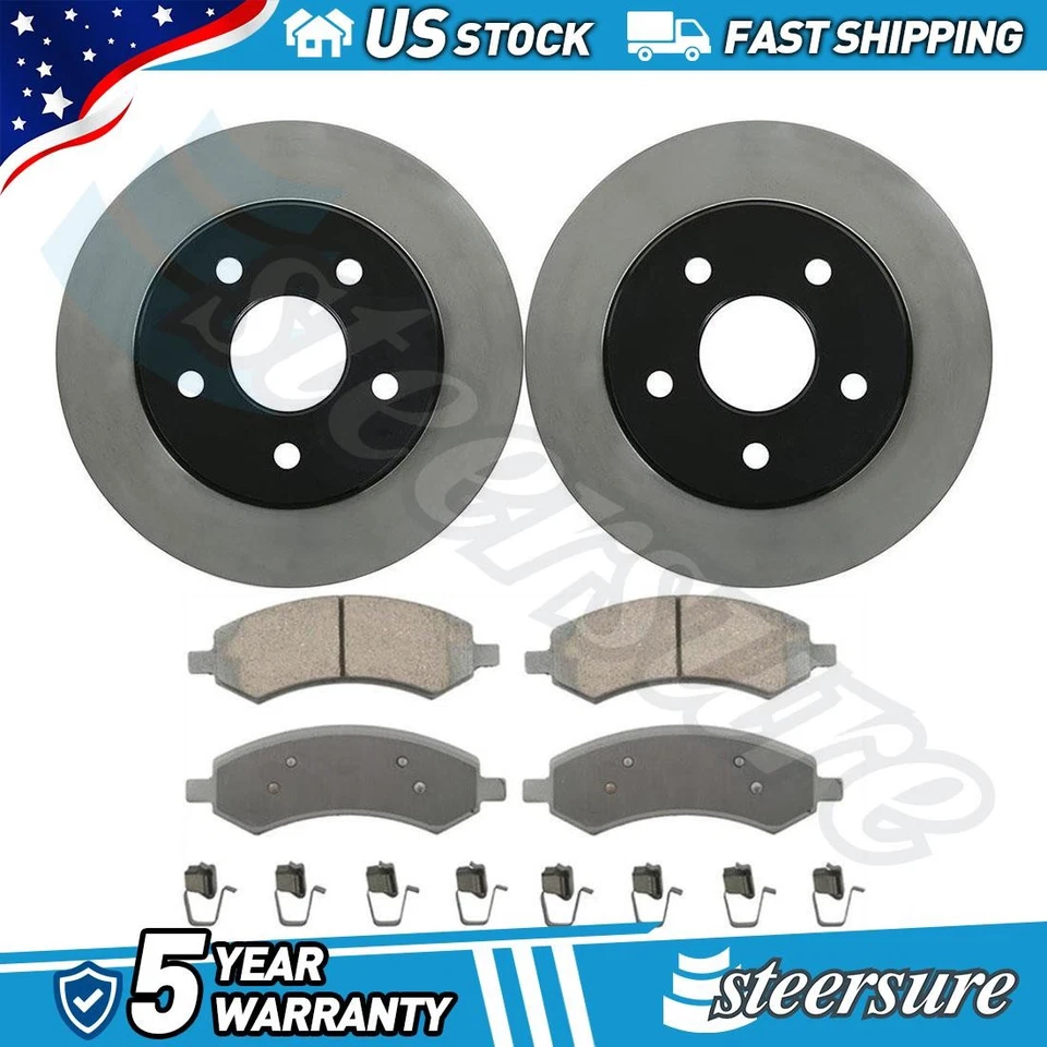 Juego de pastillas de freno de disco delanteras rotor de freno de disco para Dodge Ram 1500 2006-2010 Foto 1 de 4