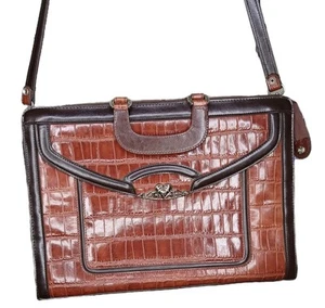 MARC CHANTEL- EMBOSSED Crocodile Briefcase/Attache-VINTAGE- 1 of a Kind RARE. da - Picture 1 of 24