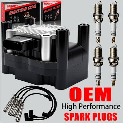 Brand OEM Ignition Coil & Spark Plug & Wires For VW Beetle Jetta Golf 2.0L UF277 - Изображение 1 из 4