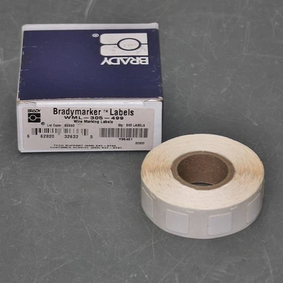 (500) Brady Wire Label Roll WML-305-499, 1/2" x 1/2", 22 to 16 AWG Cable, White - Image 1 of 4