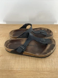 Birkenstock Betula Sandalen Damen schwarz Leder Zehenriemen Riemen 260 L 9 M 7 - Bild 1 von 7