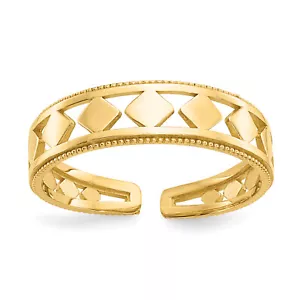 14k Diamond Shapes Toe Ring R548 - Picture 1 of 6