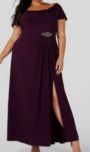 Alex Evenings Women's Purple Cowl-Neck A-Line Gown Dress Plus Size 22W - Picture 1 of 2