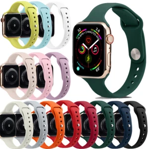 Repuesto de correa de goma delgada suave para Apple Watch Series 7/6/5/4321 - Imagen 1 de 93