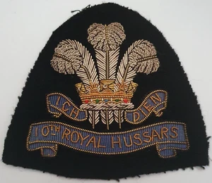 10th Royal Hussars Wire Bullion Embroidered Vets Blazer Badge. British Army. VTG - Picture 1 of 4