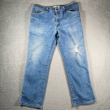 Lee Jeans Mens 36x30 Regular Fit Light Wash Blue Denim Casual Ladies 36x28