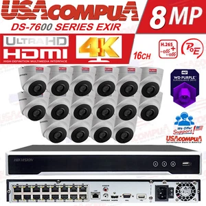 Hikvision Security CCTV IP Camera System Kit 16CH NVR 2MP turret Waterproof Lot - Picture 1 of 16
