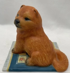 1987 Franklin Mint World of Puppies Porcelain Chow Chow Dog Figurine 4" Tall - Picture 1 of 5