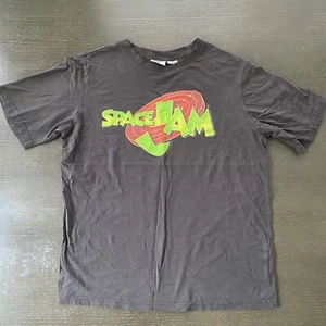 Vintage Space Jam Movie Logo Spell Out Graphic Shirt Grey Adult Medium EUC RARE - Picture 1 of 5