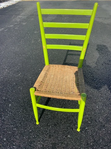 Vintage Mid Century Italian Modern Woven Rope White Gio Ponti Style Side Chair Cover