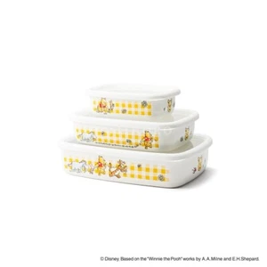 Disney Winnie the Pooh enamelware enamel kitchen sotrage food container set of 3 - Picture 1 of 3