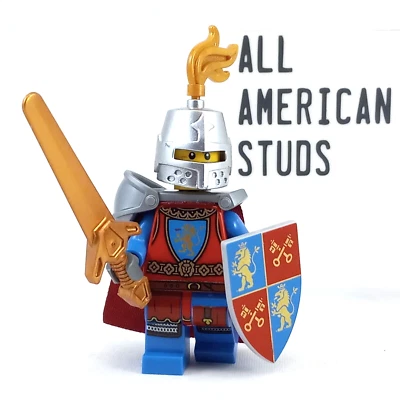 LEGO Castle Lion Knight Minifigure Rare BAM Shield Medieval 21325 King 10305 - Image 1 of 4