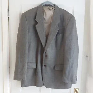Debenhams vintage pure new wool green Tweed herringbone check jacket  blazer 40R - Picture 1 of 14