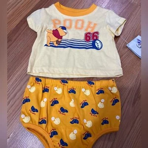 NWT Disney Baby Y2k Winnie the Pooh Basebell 2 Piece Set Size 6/9M Neutral - Picture 1 of 3
