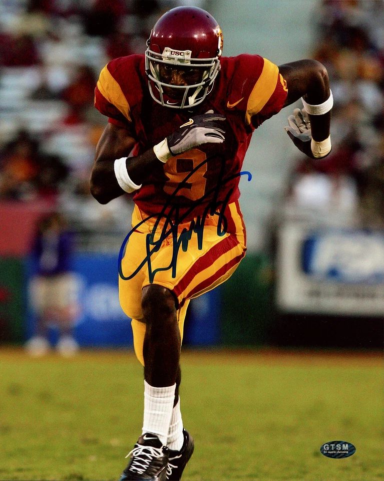 Lote de 97 fotos firmadas por Dwayne Jarrett de 8x10 USC Trojans DJ Holo Foto 1 de 1