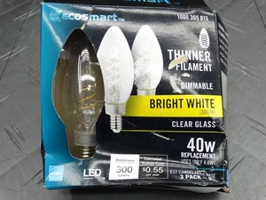 EcoSmart 40W Dimmable LED Vintage Edison Light Bulb Bright White B11C5E12830S - Picture 1 of 4