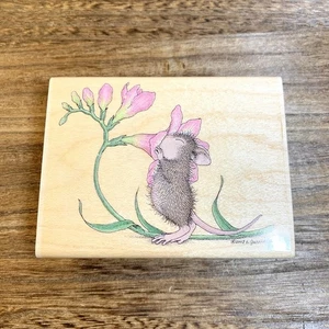 Stampabilities House Mouse Take Time To Smell The Flowers HMUR1062 New Unused - Picture 1 of 4