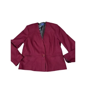 giacca blazer vintage Pendleton 100% lana vergine bordeaux singolo bottone TG 16 - Foto 1 di 8