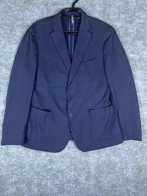Blazer Calvin Klein Calce Ajustado Para Hombre Talla 44R Azul Nylon Viscosa Botón Informal Foto 1 de 4