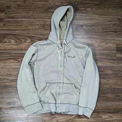 Timberland Tostado Sherpa Forrado Streetwear Informal Cremallera Completa Chaqueta Para Hombre Grande  Foto 1 de 4