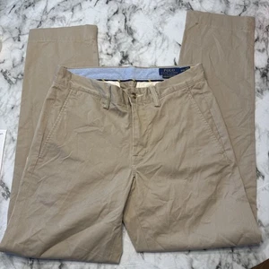 Polo Ralph Lauren Men's Andrew Chino Pants Pleated Size 28x30 Tan - Picture 1 of 9