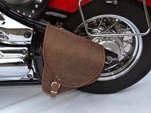 Yamaha Dragstar V-Star XVS 1100 Custom Brown Leather Swingarm Saddlebag - Picture 1 of 5