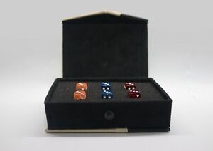 Dice box, Armenian flag Color set in Leather box. Backgammon transparent Dices