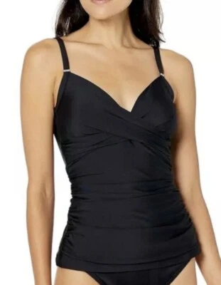 Traje de baño Tankini estándar para mujer Calvin Klein top negro talla mediana nuevo con etiquetas $88 Foto 1 de 4