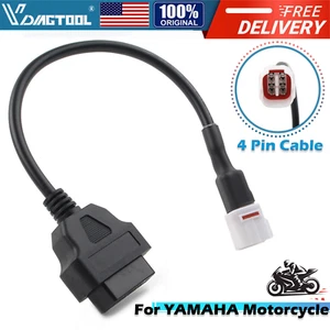 For YAMAHA Motorcycle 4 Pin to 16Pin OBD2 Diagnostic Cable Scanner Adapter Tool - Picture 1 of 7