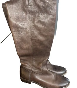 Women’s 9B Frye Cara 3478329 Knee High Tall Brown Leather Riding Boots - Picture 1 of 13