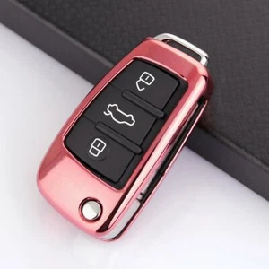 Car Key Fob Chain Flip Cover Case Shell Accessories For Audi Q3 Q7 A1 A3 TT Gift - Picture 1 of 11