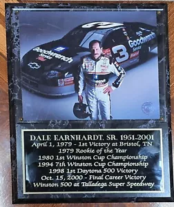15" Nascar Driver DALE EARNHARDT SR. 1951 - 2001 Commemorative Plaque Photo - Picture 1 of 9