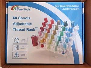 Sew Tech 60-spool / cone adjustable thread rack - wall, desk, or table mountable - Picture 1 of 3