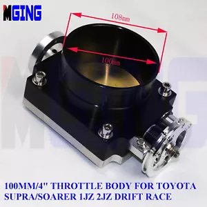 Cuerpo de acelerador de 100 mm 4" de alto flujo para Toyota Supra Soarer 1JZ 2JZ Drift VQ35TPS B - Imagen 1 de 7
