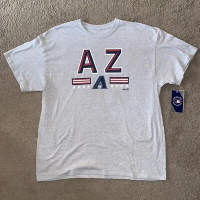 Camiseta Arizona Diamondbacks AZ American Flag Majestic cinza GG nova com etiquetas - Imagem 1 de 4