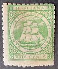 British Guiana 1863 24 cent green stamp mint hinged