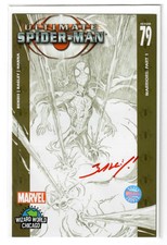 Ultimate Spider-Man (2000) #79 Wizard World Chicago Sketch Signed Bagley VF/NM