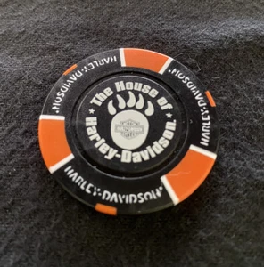 Anchorage, Alaska House Of Harley Davidson Poker Chip / Schwarz & Orange  - Bild 1 von 3