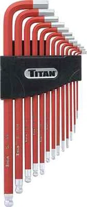 Titan 12713 13-Piece SAE Extra Long Ball End Hex Key Set- red up to 3/8" - Imagen 1 de 2