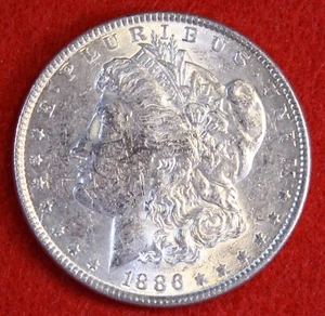 1886-P Morgan Liberty Dollar 90% Silver Circulated Coin MG546 - Picture 1 of 2