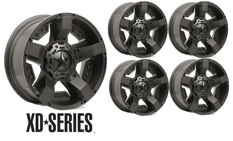 20 XD811 ROCKSTAR II 2 WHEELS RIMS SATIN BLACK 5 FIVE (5) XD81129035712N NEW Foto 1 de 4