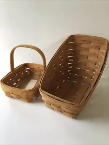 2 Stück - Longaberger Körbe - Winkelkorb 1987, kleiner Korb & Protektor 1996 - Bild 1 von 20