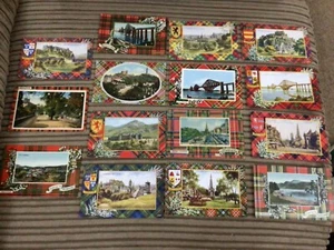 15 ALTE SCHOTTISCHE CLANS & SCHOTTENKARO UMRANDET POSTKARTEN MIT SCHOTTISCHEN ANSICHTEN - Bild 1 von 5