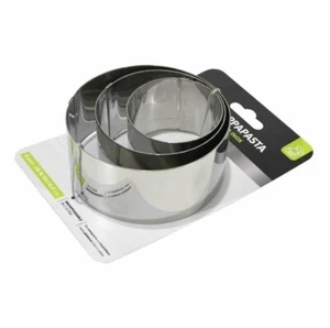 Set 3 pz Coppapasta Anello Cucina Tondo Acciaio Inox Porzionatore 6 - 8 - 10 cm - Foto 1 di 5